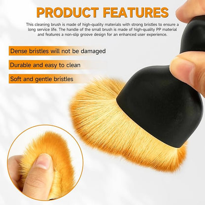 ATTRACTIVE 2-Pack Car Detailing Brush Set, Super Soft Fiber Bristles Dashboard Cleaner for Interior & Exterior, Dust Brush for Air Vents, Leather Seats, Console, Keyboard & Narrow Gaps