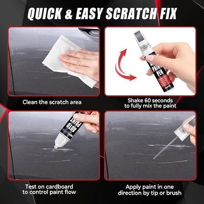 Touch Up Paint for Cars (Quicksilver PN00), Compatible with Tesla Model Y/3, 0.4 fl oz Color Accurate 2-in-1 Car Paint Scratch Repair Pen, Seamless Match, Easy to Use, Long-Lasting