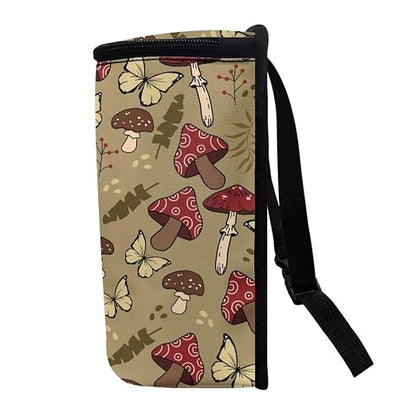 Talayituse Mushroom Butterfly Print Car Trash Can with Lid, Leak Proof Auto Trash Bag Hanging Vehicle Garbage Can Multipurpose Storage Container for Back Seat Road Trip