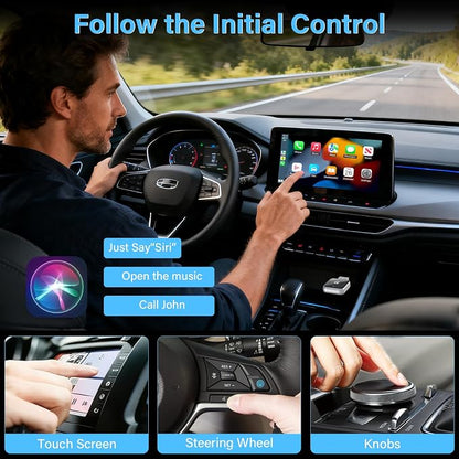 Mini Wireless CarPlay Adapter, 2026 Upgraded iPhone Connect, Black Mirror Wireless and Bluetooth Adaptor, Plug&Play, No Delay & Stable Connection, for iPhone