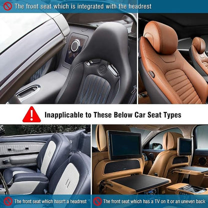 Tsumbay Car Backseat Organizer with Tablet Holder,9 Storage Pockets Foldable Table Tray Seat Back Protectors Kick Mats -PU Leather 1Pck