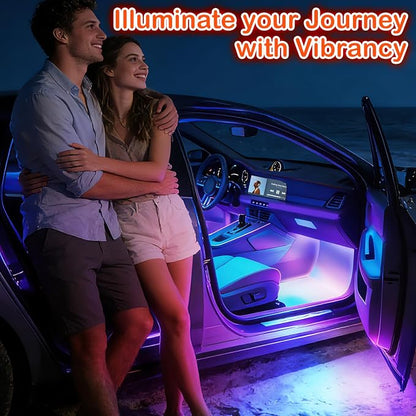 Car Led Interior Lights, RGB Truck Interior Lights with App Control, Under Dash Footwell Automotive Led Light Strip, Car Ambient Lighting for SUV(1set)