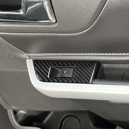 Premium Carbon Fiber Compatible with Ford Edge 2011-2014 SEL/Limited/SE/Sport Accessories Car Rear Door Window Lift Switch Trim Button Panel Cover Interior Trim Sticker Decal Black 2PCS