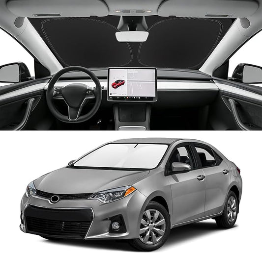 Custom Fit Windshield Sun Shade for Toyota Corolla 2014-2019, Blocks UV & Heat, Front Window Sunshade Accessorie, Easy Fold & Store Keep Your Car Cooler