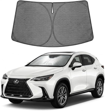Proadsy Windshield Sun Shade Custom Fit Lexus NX 2022-2026 Ice Crystal Black Front Window Sunshade UV and Heat Blocker Foldable Visor Keeps Car Cooler for Summer Parking and Daily Use