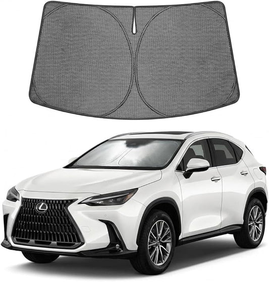 Proadsy Windshield Sun Shade Custom Fit Lexus NX 2022-2026 Ice Crystal Black Front Window Sunshade UV and Heat Blocker Foldable Visor Keeps Car Cooler for Summer Parking and Daily Use