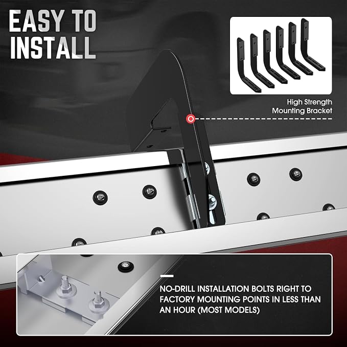 DNA Motoring 6.5" Flat Running Boards Side Step Nerf Rails Bars Compatible with 99-16 Ford F250SD F350SD F450SD F550SD Extended Cab, STEPB-U-F25099-T1-E