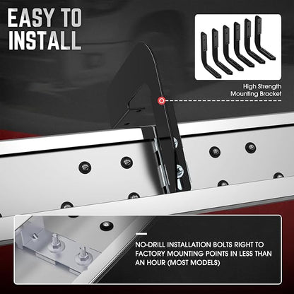DNA Motoring 6.5" Flat Running Boards Side Step Nerf Rails Bars Compatible with 99-16 Ford F250SD F350SD F450SD F550SD Extended Cab, STEPB-U-F25099-T1-E