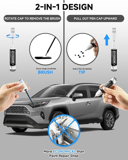 1F7 Classic Silver Metallic Touch Up Paint Compatible with Toyota Exact Match 2 in 1 Touch up Paint for Chips and Nicks Repair