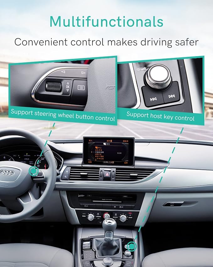 Bluetooth 5.0 Car Adapter for Audi with AMI Interface, Mercedes & Volkswagen with MDI Connector, Bluetooth Receiver with aptX-HD Sound for MMI 3G/3G+ System(Audi Symphony,Audi Concert)