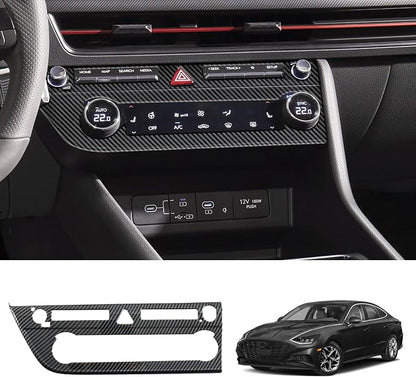 Interior Trim for Hyundai Sonata 2024 2025 2026 Carbon Fiber Gear Shift Panel with Steering Wheel Trim