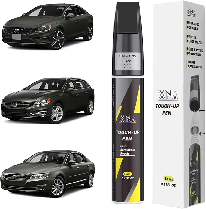 XNA Savile Grey Pearl(492) for Volvo Touch Up Paint, Car Scratch Remover for Nicks and Chips Repair, 2-In-1 Quick & Easy Fix Car Scratch Repair Kit with Exact Color-Matched