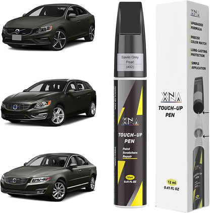 XNA Savile Grey Pearl(492) for Volvo Touch Up Paint, Car Scratch Remover for Nicks and Chips Repair, 2-In-1 Quick & Easy Fix Car Scratch Repair Kit with Exact Color-Matched