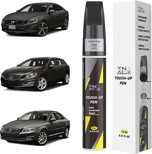 XNA Savile Grey Pearl(492) for Volvo Touch Up Paint, Car Scratch Remover for Nicks and Chips Repair, 2-In-1 Quick & Easy Fix Car Scratch Repair Kit with Exact Color-Matched