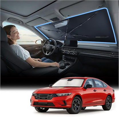 Nmoiss Windshield Sun Shade Umbrella [Vinyl Coating Heat Shield] for Honda Accord 2018-2026 Accessories, Protect Car from Sun Rays & Heat Damage Keep Cool and Protect Interior, Custom Fit Car Front