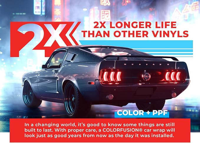 ColorFusion PPF by VViViD, Gloss China Blue Dry Apply PPF Vinyl Car Wrap Roll 1.3ft x 5ft