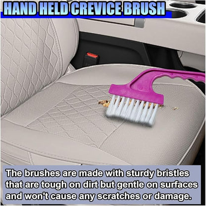 ZIMISI 2PCS Car Crevice Cleaning Brush, Window Cleaner Tool, Plastic Detailing Brush with Ergonomic Handle, Hard Bristle Window Track Cleaner, Car Cleaning Tools for Home, Bathroom (Green/Rose Red)