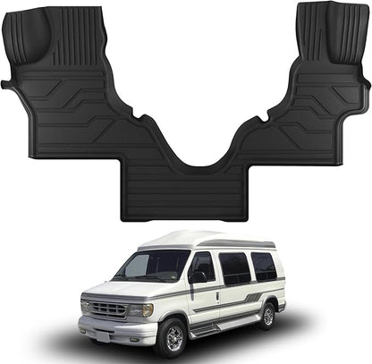 KARPAL Floor Mats for 2026-2007 Ford Econoline/E-Series E150/E250/E350, Custom Fit TPE All Weather Ford Econoline Accessories 1st Row Floor Liner