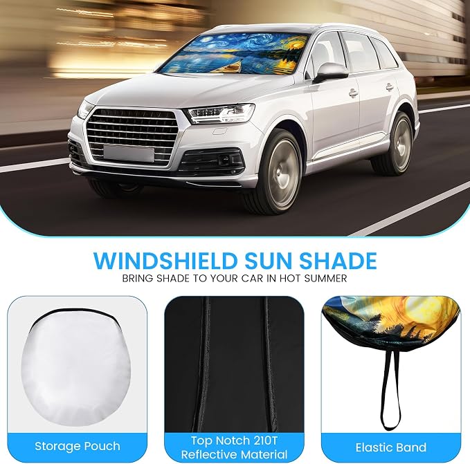 Windshield Sun Shade - Windshield Sun Shade Foldable Offers Ultimate Protection for Car Interior UV Protection Car