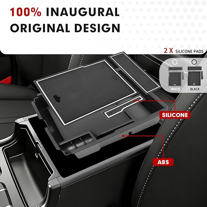Autorder Center Console Organizer for Kia Sorento 2021-2026 Accessories Armrest Storage Box Secondary Insert Tray with 2 Color Mats