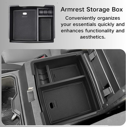 2PCS Centre Console Organizer Tray for Toyota 2024 2025 Tacoma(4th Gen) Accessories Armrest Storage Box and Hidden Storage Box Secret Compartment