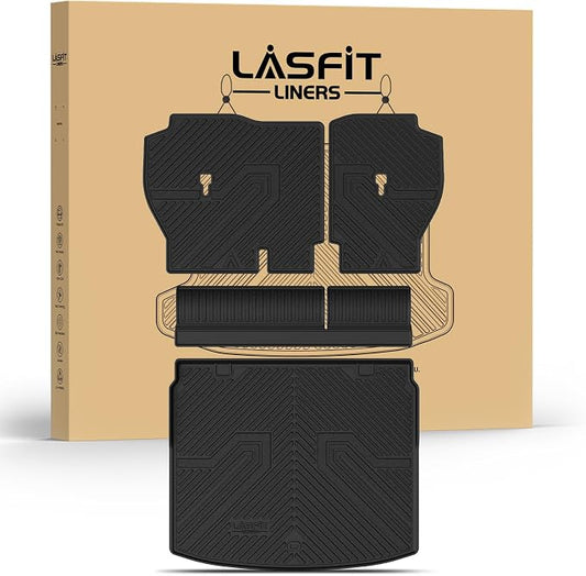 LASFIT Cargo Mat with Backrest Mat for Honda CR-V 2026 2025 2024 2023 (Gasoline & Hybrid & e:FCEV), All Weather Custom Fit TPE Trunk Mat Trunk Liner Cargo Liner with Seatback Mat (Upper Position)