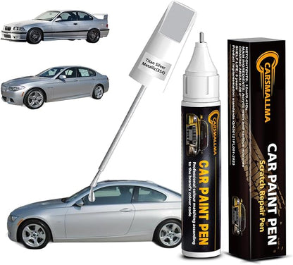 354 Titan Silver Metallic Car Touch Up Paint for BMW, Color Accurate Car Paint Scratch Repair Pen Kit Quick & Easy Fix Vehicle Chips and Automotive Nicks Scuff