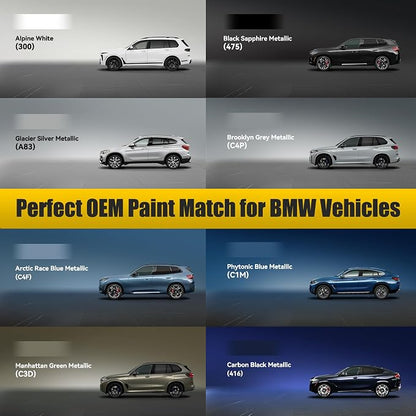 Carbon Black Metallic(416) Touch Up Paint Compatible with BMW, Exact Match Car Paint Pen Automotive Scratch Repair Remover Kit Quick & Easy Solution for Vehile Chips and Nicks