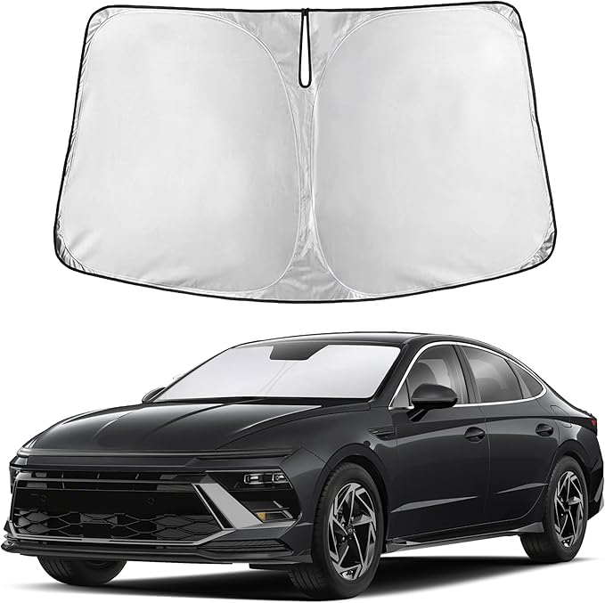 EcoNour Windshield Sunshade Compatible for Hyundai Sonata 2020-2024 2025 2026, Sun Visor for Front Windshield & Window Sun Shade Cover, UV Heat Blocker & Protector, Car Accessories