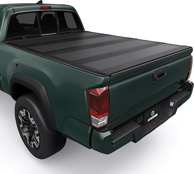 AUTOSAVER88 Low-Profile Hard Quad Fold Truck Bed Tonneau Cover Fit for Toyota Tacoma 2016-2023 (Excl. Trail Edition), 5ft Bed with Deck Rail System