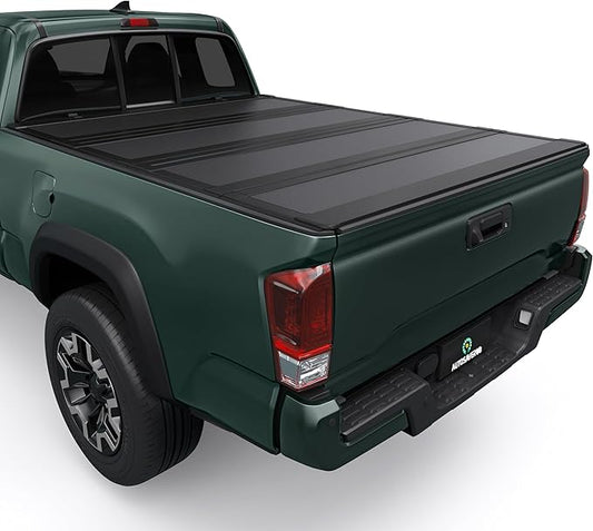 AUTOSAVER88 Low-Profile Hard Quad Fold Truck Bed Tonneau Cover Fit for Toyota Tacoma 2016-2023 (Excl. Trail Edition), 5ft Bed with Deck Rail System