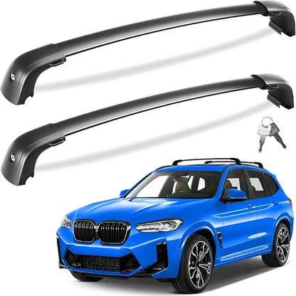 Tuyoung 300lbs Lockable Roof Rack Cross Bars Compatible with BMW X3 G01 2018-2026 (Not for G45), Heavy Duty Aluminum Roof Rails Crossbars Rooftop Cargo Carrier Luggage SUV Accessories