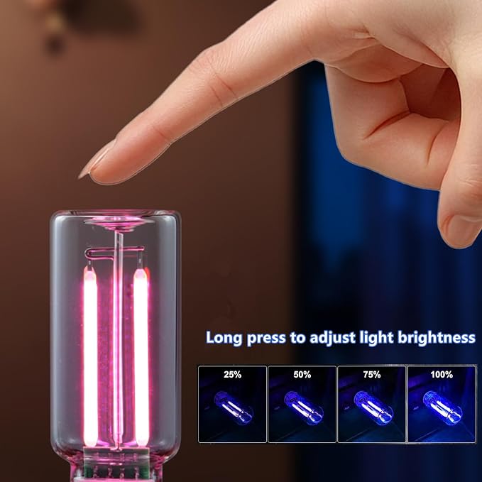 LED Touch Control Car Atmosphere Light, USB Mini Glass Bottle Night Light for Vehicle Bedroom Camping Decoration - Green
