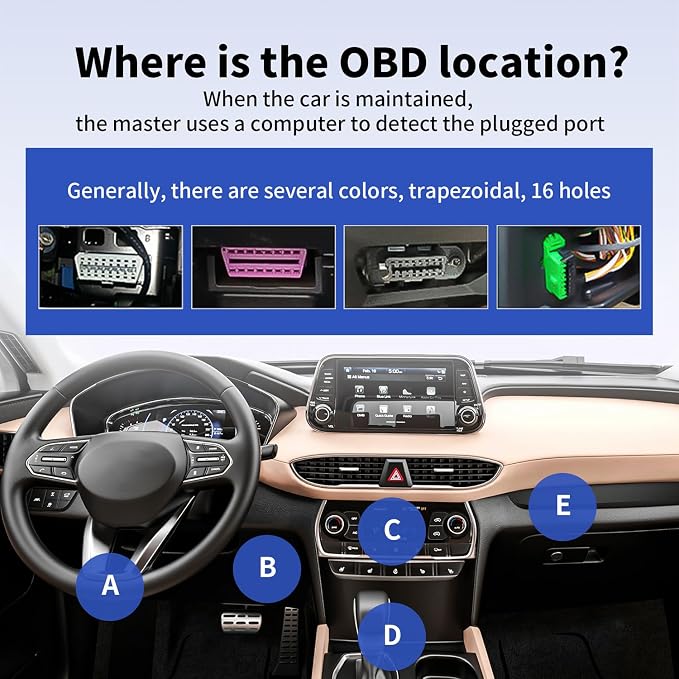 OBD2 Enhanced Scanner and Battery Tester 2-in-1, Car Code Reader and Engine Fault Diagnostic Tool for 1996+ OBDII Protocol Cars，red