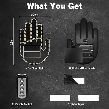 DIBMS Car Gesture Decorative Lights, Ambient Lighting, Rechargeable LED Gesture Lights for Car Road Rage LED Signs Calm Road Rage, Remote Control Triple Mode Fun Finger Lights (Pink)