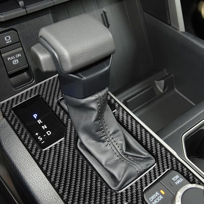 NVCNX Real Premium Carbon Fiber for Toyota Tundra 2022-2026 / Sequoia 2023-2026 2024 2025 Car Center Console Gear Shift Panel Cover Interior Trim Accessories Overlay Sticker 1PC for Rear Wheel Drive