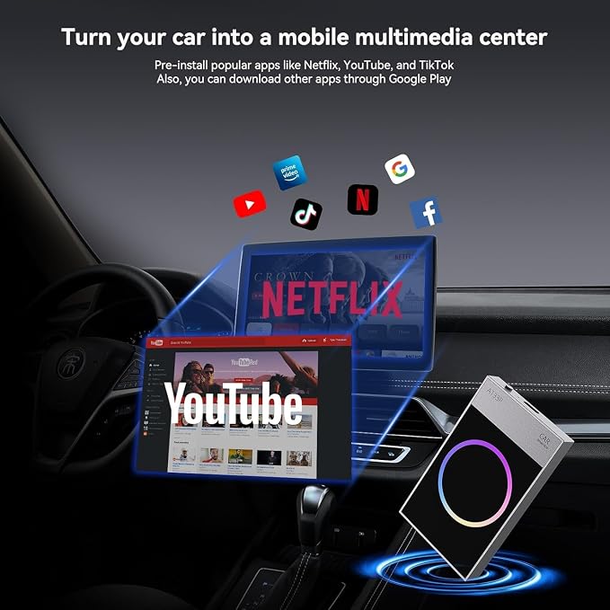 Wireless CarPlay Adapter, Carplay Ai Box Wireless Carplay & Android Auto, WiFi Bluetooth and HDMI Output, Only for Cars with Wired CarPlay &Wired Android Auto