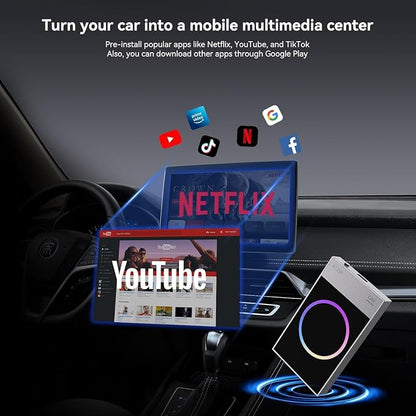 Wireless CarPlay Adapter, Carplay Ai Box Wireless Carplay & Android Auto, WiFi Bluetooth and HDMI Output, Only for Cars with Wired CarPlay &Wired Android Auto