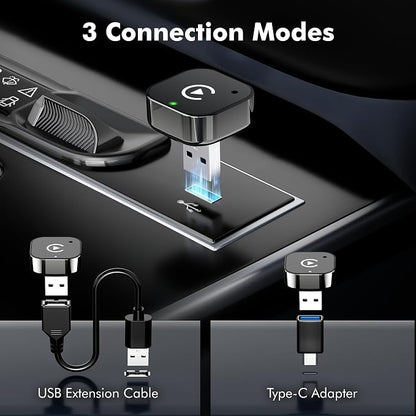 2026 Upgraded 2-in-1 Wireless CarPlay Adapter for iPhone & Android Auto, Plug and Play, Convert Wired to Wireless, Fast Auto-Connect & No Latency, USB-A/USB-C for 98% Factory Wired Cars