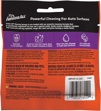 Armor All Cleaning Car Sponge, Car Wash Supplies for Cars, Trucks and Motorcycles, Yellow