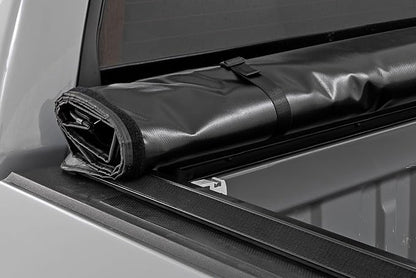 Rough Country Soft Roll-Up Truck Bed Cover for Toyota Tundra (2007-2021) - Fits 5'7 Bed, Weather-Resistant Tonneau Bed Cover