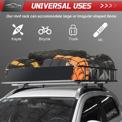 64”x39”x8” Roof Cargo Rack for SUV Car Trucks,Heavy Duty Cargo Basket Anti-Rust Top Luggage Rack