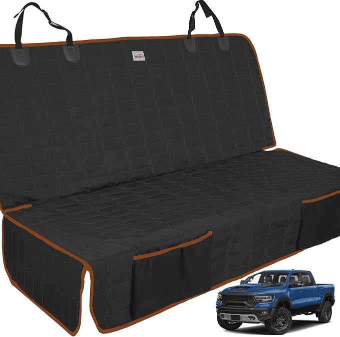 Reliadura Back Seat Cover for Dogs, Washable Bench Seat Covers for Trucks,Nonslip Truck Seat Cover Protector for F150/Ram1500/GMC Sierra/Toyota/Chevrolet Silverado,Car Seat Covers for Dogs