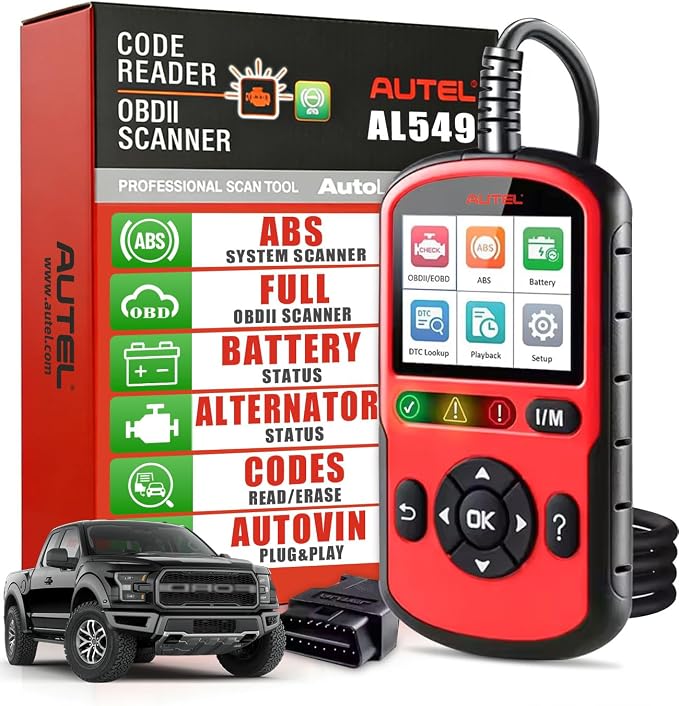 Autel OBD2 Scanner AutoLink AL549: Check Engine Code Reader ABS Diagnostic Tool, Universal Car Battery & Alternator Test, Upgrade Ver. of Autel AL519 MaxiLink ML519 OBDII CAN Diagnostic Scan Tool