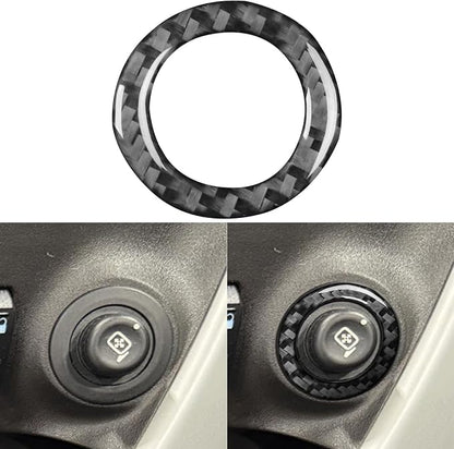 Premium Carbon Fiber Compatible with Ford Edge 2011-2014 2012 2013 SEL/Limited/SE/Sport Accessories Car Rear View Mirror Control Trim Circle Cover Interior Trim Sticker Decal Black 1PC