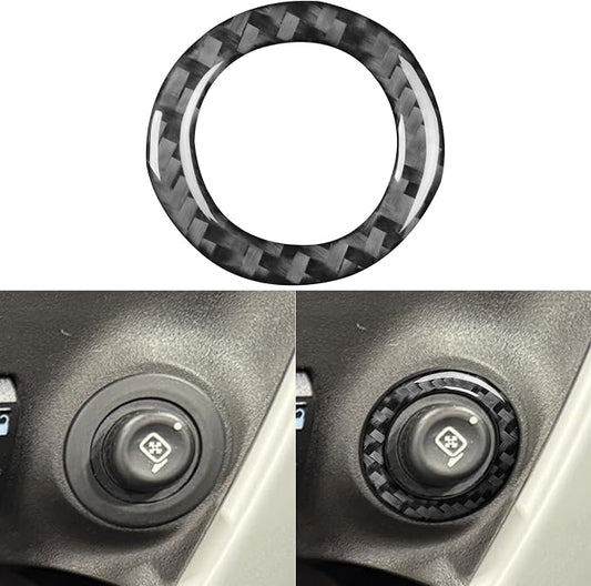 Premium Carbon Fiber Compatible with Ford Edge 2011-2014 2012 2013 SEL/Limited/SE/Sport Accessories Car Rear View Mirror Control Trim Circle Cover Interior Trim Sticker Decal Black 1PC