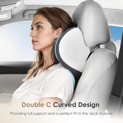 FLORICH Car Seat Cushion & Lumbar Support Pillow & Car Neck Pillow, Ergonomic Memory Foam Driving Seat Cushion for Back & Sciatica Pain Relief, Non-Slip Washable Cushion for Car, Driver, Office-Gray