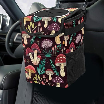 Car Trash Can – Multi-Purpose, Lightweight and Portable with Durable Water-Resistant Coating, No Installation Required, Practical and Ample Capacity, Variety of Colors.Mushroom