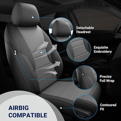 Custom for Honda Accord Seat Covers 2023 2024 2025 2026 EX,SE,EX-L,Sport-L,Touring & 2023-2026 (Hybrid) Sport,Touring,EXL,Sport-L, (Rear Row W/40/60 Split Backrest) - Black Grey