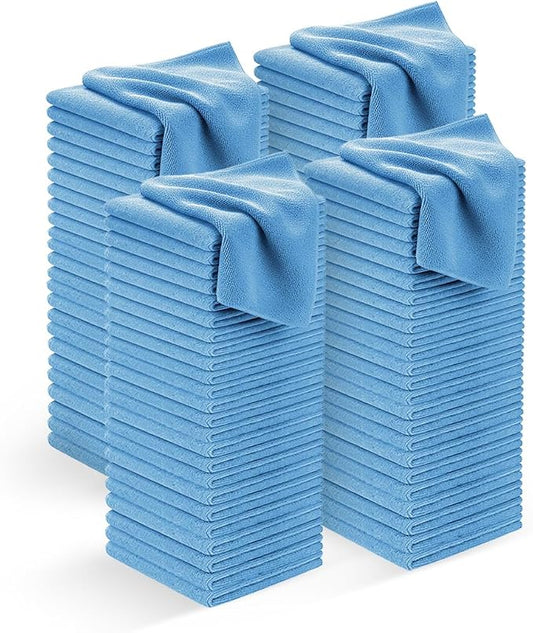 Avalon Towels Microfiber Cleaning Cloths (Value Pack of 100) - Size 12 x 12 Inches, Highly Absorbent Cleaning Rags, Lint Free, Reusable and Washable, Microfiber Towels for Cars